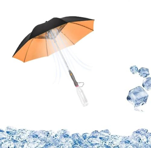 3 In 1 Umbrella with Fan and Mist Spray,Umbrella With Fan And Mist Spray,UV Blocking Umbrella with Mist and Fan,Outdoor Mist Cooling Fan Umbrella with Fan and Water Spray Function,Folding Umbrella