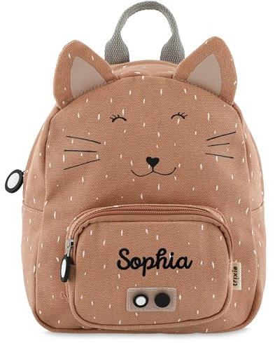 upstitch studio Trixie Kinderrucksack mit Namen personalisiert bestickt (Katze, Rucksack GROß/BIG)