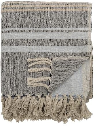 Bloomingville Creative Collection Ferrara Decke, Blue, Recycelte Baumwolle, L160xB130 cm, 280 ml