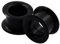 Longbeauty 1 Paar Hollow Hart Silikon Tunnel Plugs Ohr Piercing, Schwarz, 8mm