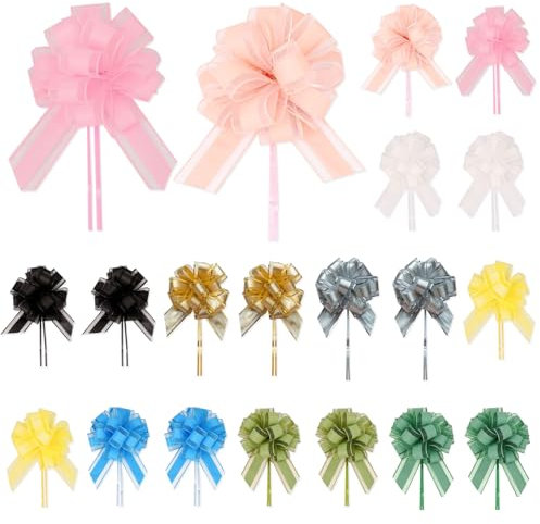 JSTHHTT 20 Pezzi Fiocchi Regalo Grandi, Fiocchi Matrimonio, Fiocco Rosa, Matrimonio Coccarde, per Auto per Feste di Natale e Matrimoni Fioristi