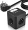 Multiprise USB Cube avec 4 Prises 1 Port USB-C, 3 Ports USB-A, Multiprise 1.5M avec veilleuse, Cube Multiprise avec Interrupteur, Prise Multiprise pour Voyage Bureau à Domicile, Noir