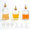 BSDLZCH Vintage Glass Bottle 3 pcs Bitters Bottle With Metal pouring spout and sealing plugs, Cocktail Whiskey Mixing Drinks Dispenser for Home Pub or Kitchen Bar