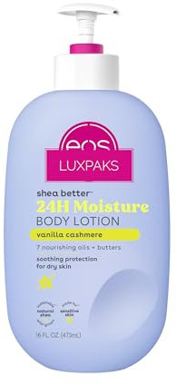 LUXPAKS E.O.S. Shea Better Body Lotion – Vanilla Cashmere, Lightweight & Non-Greasy Moisturizer with 24-Hour Hydration, Made with Natural Shea Butter, Vegan Skincare, 16 fl oz