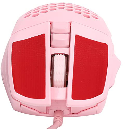Yctze Kabelgebundenes Gaming 6400 DPI mit Farbwechselnder Hintergrundbeleuchtung für PC-Laptop-Desktop – Stilvolles Omic-Design (m4 rosa Maus)