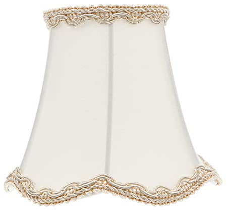 Garneck Vintage Lampenschirm Aus Stoff Für Tischlampe Und Stehlampe – Retro Design in Weiß Und Gold – Ersatz-Lampenschirm Für Stilvolle Wohnräume – 1 Stück