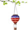 Solar Hot Air Balloon Lantern with Flame 4th of July Decorations Weather Proof Ornament Hanging Patriotic Lamp for Patio Garden Yard Decor Style 1Air