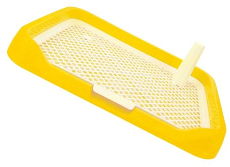 Toyvian Orinal para Perros Bandeja Sanitaria Antisalpicaduras Plástico Resistente Tamaño Mediano Amarillo Uso Interior para Perros Pequeños y Grandes