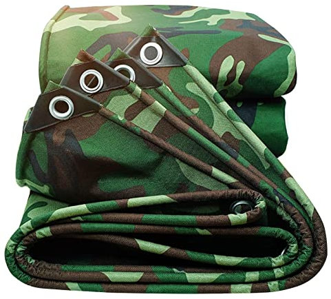 Bâche de camouflage imperméable robuste de 0,45 mm d'épaisseur, 4 x 4 m, bâche de camouflage imperméable avec œillets pour camping en plein air, protection des meubles, 2 x 4 m