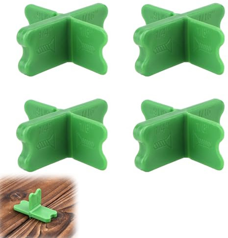 BOXOB 4pcs Entretoises pour Planches de Terrasse, Épaisseurs de 0,16, 0,32, 0,48 et 0,64 cm Outil d'Espacement Terrasse ABS Durable Pince d'Espacement pour Planches Terrasse pour Bois Dur