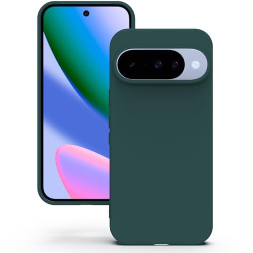 YATWIN Hülle für Google Pixel 10/10 Pro, Silikon Handyhülle mit Futter, 1mm Kamera und Displayschutz, Dünn & Leicht, Anti Kratzer Case, Grün