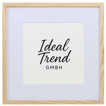 IDEAL TREND Bilderrahmen Massivholz Eiche mit Passepartout & gehärtetem Echtglas Oak wood frame Tempered glass HR-12: Farbe: Natur | Format: 30x30