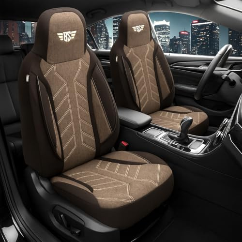 Sitzbezüge passend für Audi A4 | Farbe: Schwarz-Braun | Model: Prime Pilot | Autositzbezüge | Sitzschoner | Schonbezüge | HERM212