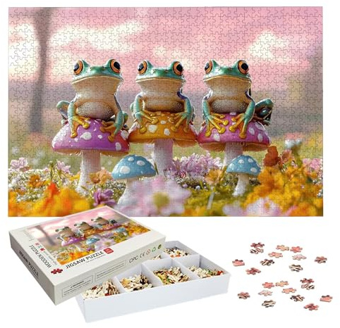 Puzzle 1000 Teile, Frosch Puzzle 1000 Teile Erwachsene, Klassische Puzzles Tier, Holzpuzzle Erwachsene, Puzzlespiele für Die Ganze Familie, Geschenke für Frauen, Geschenke für Männer, Wanddeko, -6955