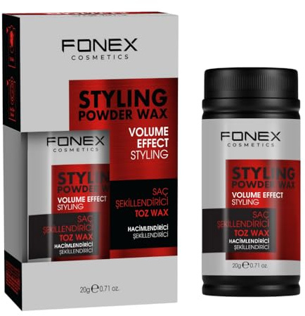 Fonex Powder Wax Volume Effect 20g - Haarstylingpuder für Mattes Finish - Puderwax - für Volumen, Textur & starken Halt - Anti-Fett Effekt - Unisex