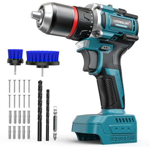 LIVOWALNY 18V Akku-Bohrschrauber kompatibel mit Makita Akku – Akkuschrauber & Bohrmaschine mit 50Nm Drehmoment, 2-Gang-Getriebe, 21 Drehmomentstufen, für Heimwerker & Hausreparatur (ohne Akku)