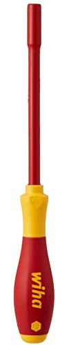 Wiha Schraubendreher SoftFinish® electric Sechskant-Steckschlüssel (00853) 4 mm x 125 mm VDE geprüft, stückgeprüft, ergonomischer Griff für kraftvolles Drehen, Allrounder für Elektriker