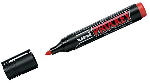 uni-ball 159121 - Marker Uni Prockey, Rundspitze, 1,5-3 mm, rot, 1 Stück