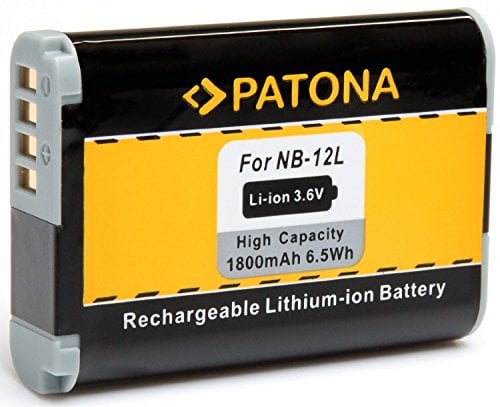 PATONA NB-12L Akku 1800mAh / 3,6V / 6,5Wh kompatibel mit Canon LEGRIA mini X VIXIA mini X PowerShot G1 Standard Ersatzakku für die Modelle NB12L NB 12L