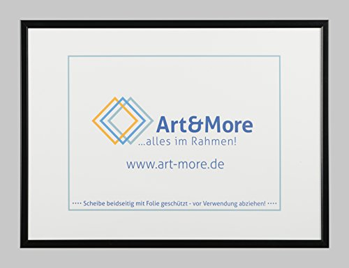 Bilderrahmen in Schwarz matt, Alurahmen für A2, S.08 Rahmen aus Aluminium für 42 x 59,4 cm – Antireflex