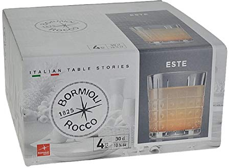 Bormioli BOR181090 Confezione 4 Bicchiere Este Acqua, 30 Cl