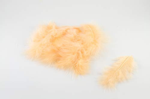20 Flaumfedern 8-12cm (apricot 714) // Marabufedern Bastelfedern Hühnerfedern Dekofedern Schmuckfedern Federn