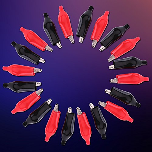 20 pcs pinces crocodiles isolées, noir, pinces à crocodile