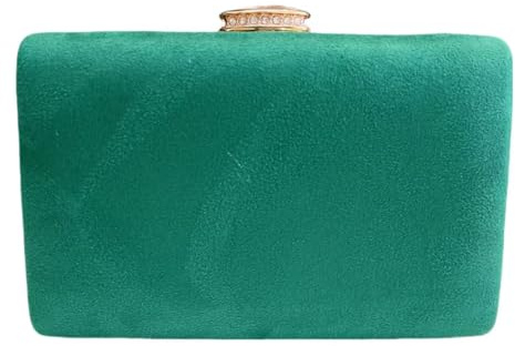 LeahWard Women's Clutch Bag Suede Wedding Evening Party Handbags 672 (Green)