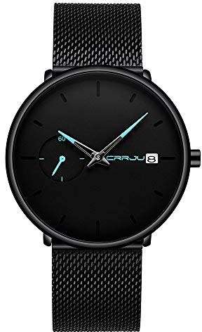 MICGIGI Herren Stilvolles Geschäft Armbanduhr Analog Quartz mit Edelstahl Armband