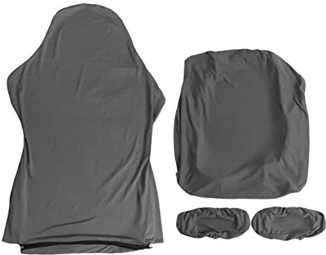 Stretch Swivel Gaming Racing Chair Cover Computer Chair Seat Cover Removable Washable with 1 Pair Armrest Cover fit for Office Chair, Swivel Chair (Gray)
