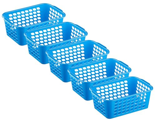 MiraHome Aufbewahrungskorb 28x20x11cm 4L 5er Set – Allzweckkorb aus robustem Plastik (BPA-frei) – Aufbewahrungsbox für Küche & Bad – Perfekter Korb für Aufbewahrung – Blau