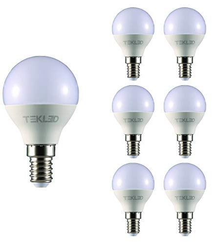 TEKLED® P45 Golf Ball LED Bulbs | E14 Small Edison Screw | Energy Saving 6W Light Bulb 50W Incandescent Bulb Equivalent | 4000K 560LM NONDIMMABLE | 6-Pack | Cool White