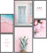 Papierschmiede® Mood Poster Set La Vie En Rose, Bilder Wohnzimmer Deko Schlafzimmer, 2x DIN A4 und 4x DIN A5, Rosa Ananas Pfingstrosen - ohne Rahmen