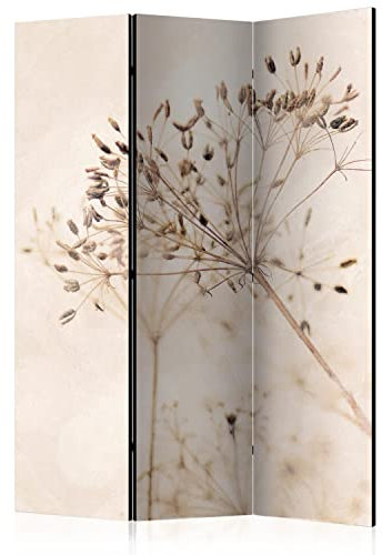 murando - Paravent Raumteiler Innen Natur 135x172 cm 3-teilig Einseitig Raumtrenner Trennwand Holz Room Divider Mobiler Sichtschutz Spanische Wand Botanik Pflanzenmotiv Wiese b-C-1015-z-b