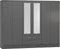 Seconique Nevada 6 Door 2 Drawer Wardrobe in 3D Effect Grey