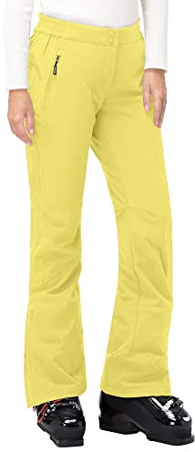 33,000ft Damen Skihose Outdoorhose Wasserdicht Winddichte Softshellhose Warme Gefütterte Trekkinghose Atmungsaktive Schnelltrocknende Thermohose Wanderhose Winter, Gelb 36W*29L