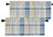 Batmerry Volant-Vorhänge, kariert, blau, grau, gelb, Fensterbehandlung, Küchenvolants, mehrschichtig, Polyester, Verdunkelung für Wohnzimmer/Badezimmer, 2 Stück, 132,1 x 40,6 cm