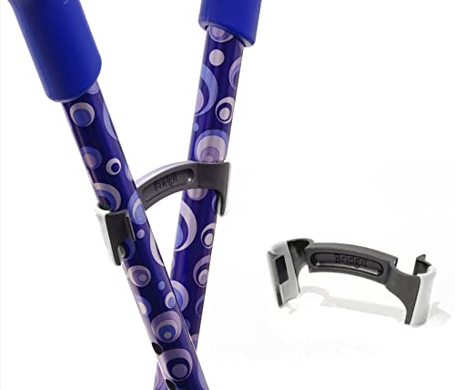 Bridgit - Gehstock- und Krückenhalter mit Hakenclip - Verbinden Sie Ihre Krücken miteinander und verhindern Sie, dass sie herunterfallen - Weiß