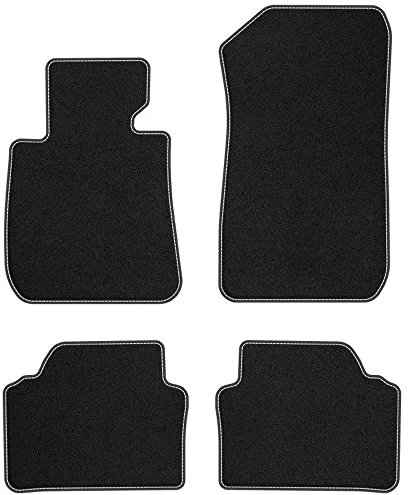 MatsMore Autoteppiche Automatten Velours Fussmatten passt für BMW 3er E90 2004-2011 - Premium, Matt, Weiß fußmatten Auto - Erleben Sie neuen Fahrkomfort mit einem Velours- Auto fußmatten Satz für Ih