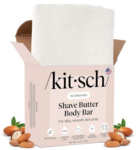Kitsch Shaving Soap for Women - Hydrating Shave Butter & Shave Soap Bar - Nourishing Bar Soap for Smooth, Irritation-Free Shave – Paraben, Silicone & Sulfate-Free - Vegan, Made in USA - 4 oz