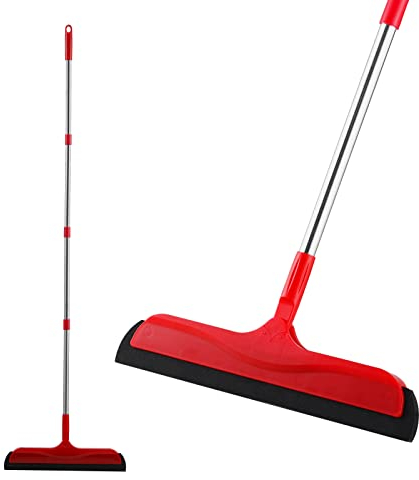 Mitclear Escobilla de Espuma con Mango Ajustable(124cm), Escoba de Esponja para Suelos Húmedos, Escobillas de Agua para Limpiar de Ducha, Baño, Cocina, Pelo de Mascota