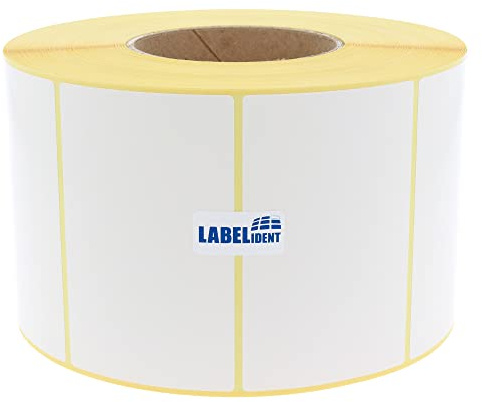Labelident Thermoetiketten 102 x 64 mm - 2.510 Thermodirekt-Etiketten auf Rolle, 76 mm Kern stark permanent haftend für Thermodrucker