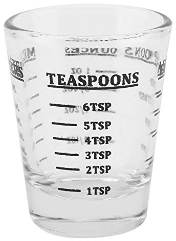 BuyWeek Verre Doseur de 30 ML, Verre Mesureur Professionnel, Transparent Cruche Graduée avec Oz/ML/Cuillère à Thé/Cuillère à Soupe 4 échelles pour la Cuisine Ou Le Restaurant