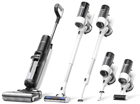 Tineco Floor ONE S7 Combo 5-in-1 Smart Nass Trockensauger,Selbstreinigend Staubsauger, ZeroTangle Bürste,Beidseitige Kantenreinigung,Stielstaubsauger 65min,Saugwischer 40min,für Kinder & Haustiere,APP