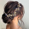IYOU Serre-tête Mariage pour Femmes Vigne pour Cheveux Mariage Cristal Bleu Accessoires de Cheveux Strass Feuilles Bandeau de bal de fin d'année pour Mariées et Demoiselles D'honneur