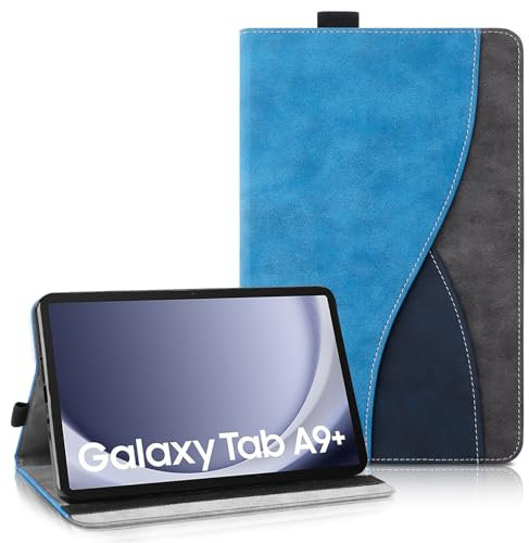 AsWant Coque pour Samsung Galaxy Tab A9+/A9 Plus 11 2023 SM-X210/X216/X218 - Cuir PU avec Fonction Support/Portefeuille Modèles Coque Tablette Galaxy Tab A9+ (Bleu)