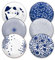 Selamica 10 Inch Kitchen Serving Plates, Large Dessert Plates Ceramic for Salad Pasta Steak, Microwave Dishwasher Safe, Set of 6, Blue