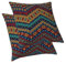 ggaimwf Boho-Leinen-Kissenbezüge für Sofa Bettwurfkissen Hippie Bohemien Ethno-Stil Gelber Chevron Handgemacht Quadratische Kissenhüllen mit unsichtbarem Reißverschluss, 45x45cm 2er Set