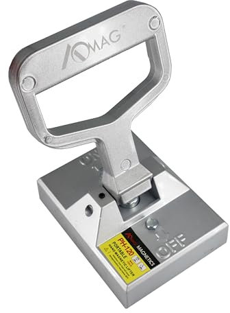 AOMAG Lasthebemagnet mit Auslösehalter, Magnetheber, 100 kg Hebeleistung, 400 kg Zugkraft, Starker Magnet mit Griff