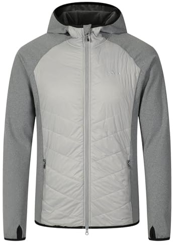 Blue Wave Herren Hybridjacke Leon mit Kapuze - Outdoor-Jacke mit wärmender Wattierung in Grau Größe L